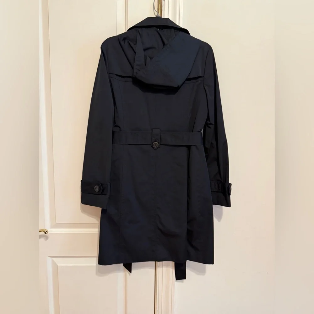 Ellen Tracy double-breasted trench coat in navy blue size M - Picture 3 of 9